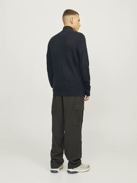 Jack & Jones Temno modra moška jopa Jack & Jones Lewis Zip Sweater