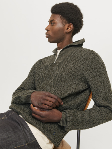 Jack & Jones Khaki Moška jopa Jack & Jones Blunorth Zip