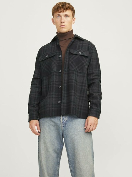 Jack & Jones Črno-siva moška lahka srajčna jakna Jack & Jones Raymond