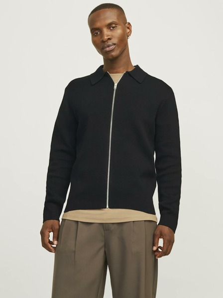 Jack & Jones Črn moški pulover z zadrgo Jack & Jones Milano