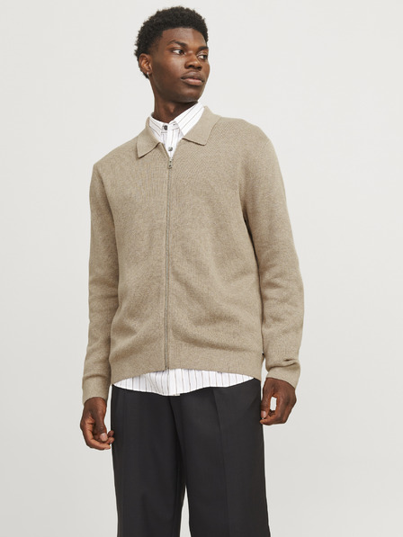 Jack & Jones Bež moški pulover z zadrgo Jack & Jones Milano