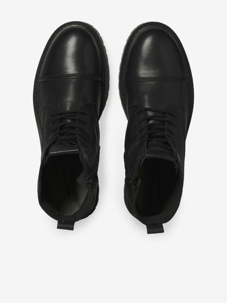 Jack & Jones Črni moški usnjeni gležnjarji Jack & Jones Tremor