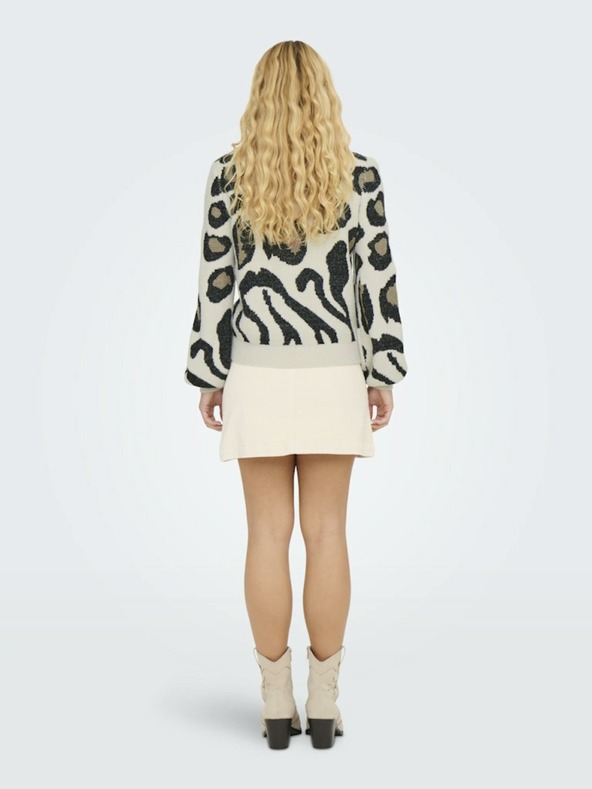 Jacqueline de Yong Bež Ženski vzorčast pulover JDY Lorraine