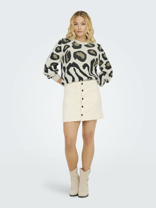 Jacqueline de Yong Bež Ženski vzorčast pulover JDY Lorraine