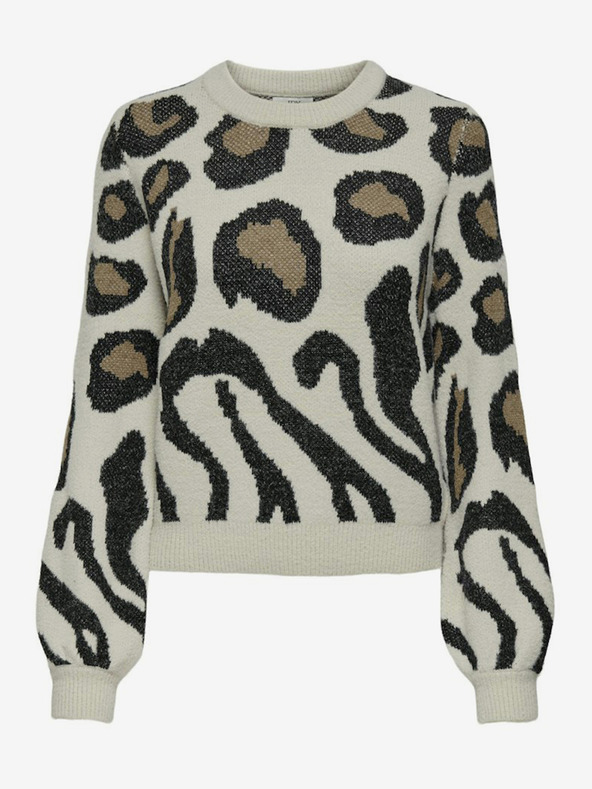 Jacqueline de Yong Bež Ženski vzorčast pulover JDY Lorraine