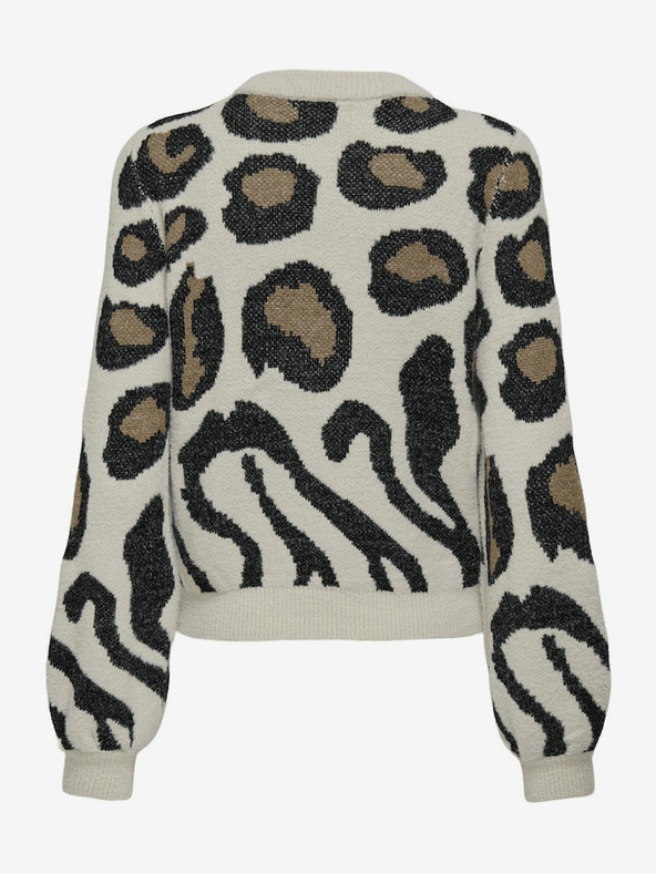 Jacqueline de Yong Bež Ženski vzorčast pulover JDY Lorraine