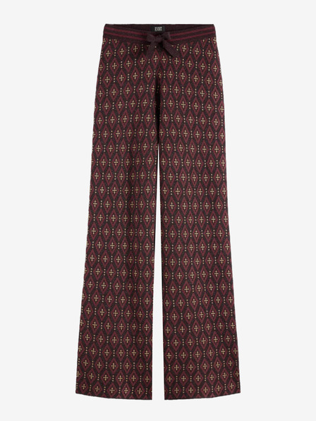Scotch & Soda Scotch & Soda ženske hlače iz žakarda z vzorcem v bordo barvi