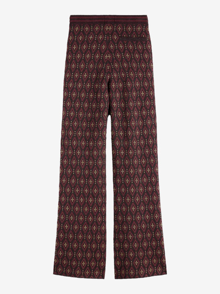 Scotch & Soda Scotch & Soda ženske hlače iz žakarda z vzorcem v bordo barvi