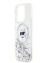Karl Lagerfeld Karl Lagerfeld Liquid Glitter Choupette Head MagSafe Back Cover za iPhone 15 Pro Max Transparent