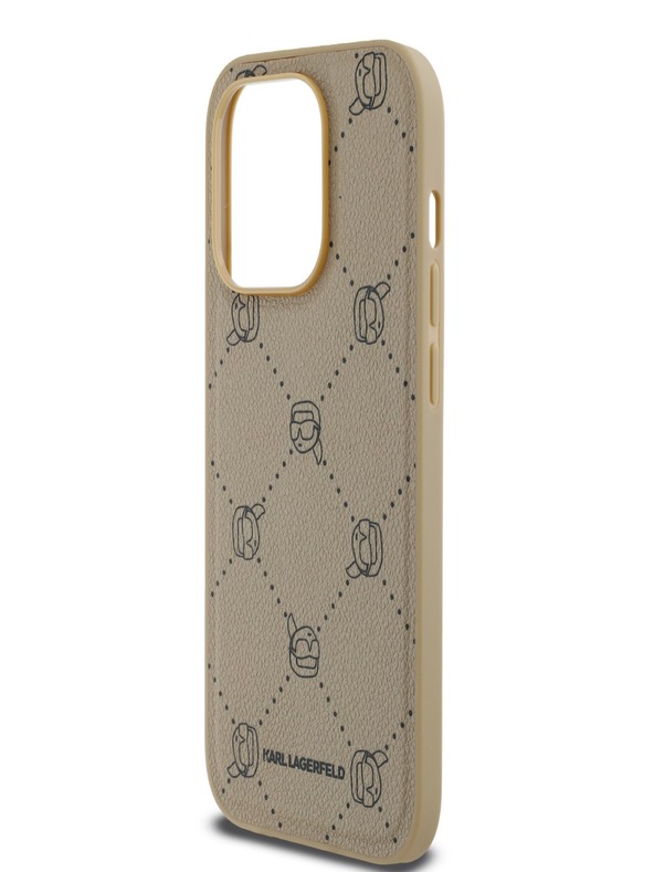 Karl Lagerfeld PU Karl Heads Pattern Magsafe Back Cover za iPhone 14 Pro Beige Karl Lagerfeld