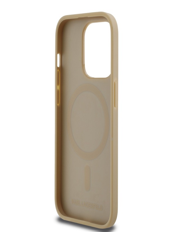 Karl Lagerfeld PU Karl Heads Pattern Magsafe Back Cover za iPhone 14 Pro Beige Karl Lagerfeld