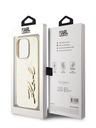 Karl Lagerfeld Zmečkan zadnji ovitek z logotipom PU Signature za iPhone 15 Pro Max Gold Karl Lagerfeld