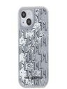 Karl Lagerfeld Tekoči bleščice Monogram Gradient zadnji pokrovček za iPhone 15 White Karl Lagerfeld