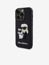Karl Lagerfeld 3D gumijasti zadnji ovitek Karl and Choupette za iPhone 14 Pro Black Karl Lagerfeld