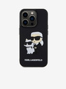 Karl Lagerfeld 3D gumijasti zadnji ovitek Karl and Choupette za iPhone 14 Pro Black Karl Lagerfeld