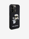 Karl Lagerfeld 3D gumijasti zadnji ovitek Karl and Choupette za iPhone 14 Pro Black Karl Lagerfeld