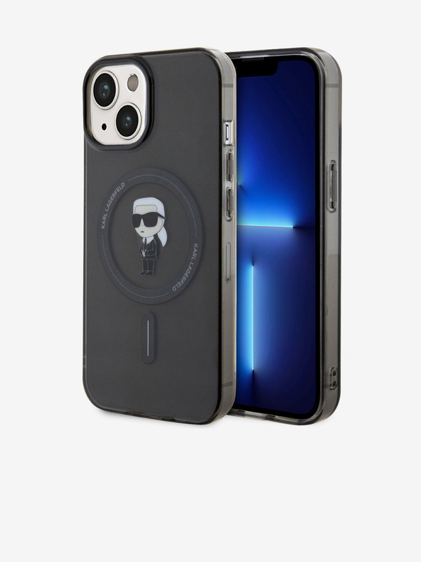 Karl Lagerfeld IML Ikonik MagSafe hrbtni ovitek za iPhone 15 črn Karl Lagerfeld