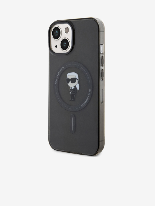 Karl Lagerfeld IML Ikonik MagSafe hrbtni ovitek za iPhone 15 črn Karl Lagerfeld