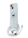 Karl Lagerfeld Karl Lagerfeld IML Crossbody Choupette Head Magsafe hrbtni ovitek za iPhone 15 prozoren