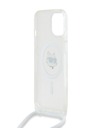 Karl Lagerfeld Karl Lagerfeld IML Crossbody Choupette Head Magsafe hrbtni ovitek za iPhone 15 prozoren