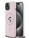 Karl Lagerfeld Tekoči silikon Karl and Choupette Magsafe hrbtni ovitek za iPhone 15 Roza Karl Lagerfeld