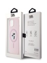 Karl Lagerfeld Tekoči silikon Karl and Choupette Magsafe hrbtni ovitek za iPhone 15 Roza Karl Lagerfeld