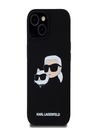 Karl Lagerfeld Tekoči silikonski hrbtni ovitek z dvojnimi glavami Magsafe za iPhone 15 Pro Max Black Karl Lagerfeld