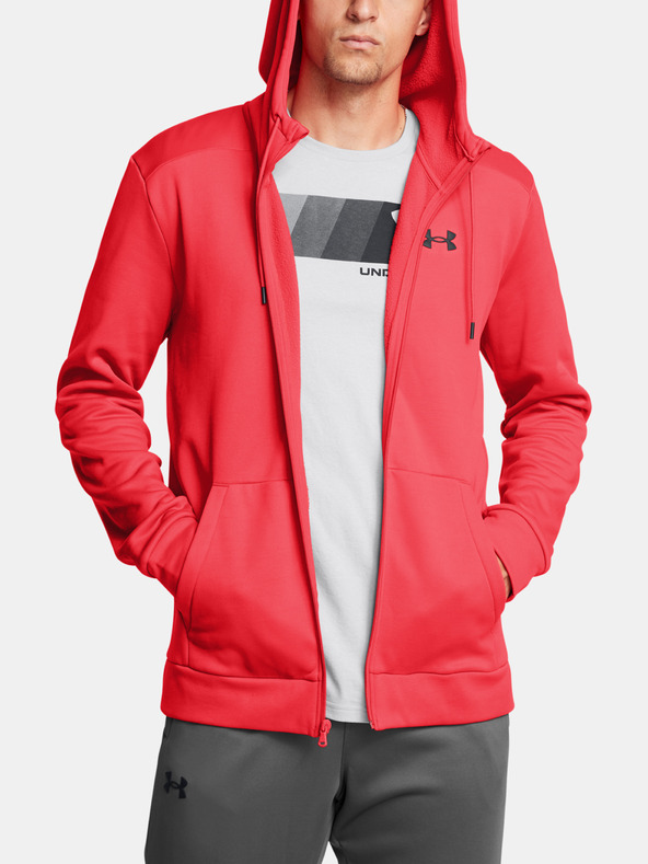 Under Armour Moški pulover  Under Armour UA Armour Fleece FZ Hoodie-RED