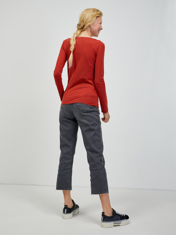 Guess Opečna ženska majica z dolgimi rokavi Guess Bryanna