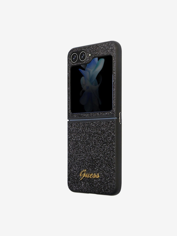 Guess Guess PC/TPU Glitter Flakes Metal Logo Back Cover za Samsung Galaxy Z Flip 5 Black