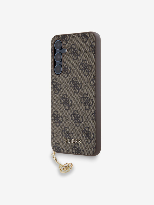 Guess Guess 4G Charm hrbtni ovitek za Samsung Galaxy A55 Brown