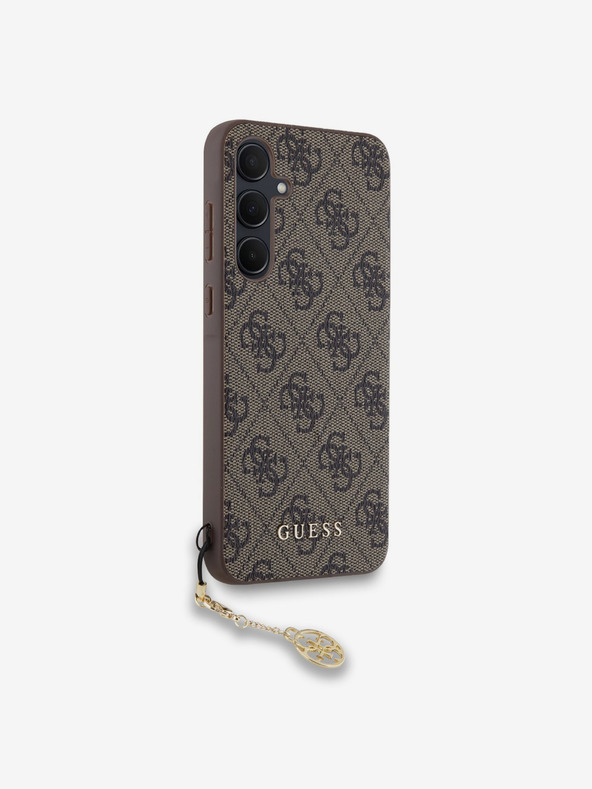 Guess Guess 4G Charm hrbtni ovitek za Samsung Galaxy A55 Brown