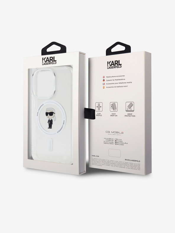 Karl Lagerfeld Karl Lagerfeld IML Ikonik MagSafe Back Cover za iPhone 15 Pro Transparent
