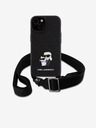 Karl Lagerfeld Karl Lagerfeld Saffiano Crossbody Strap Metal Karl and Choupette Back Cover za iPhone 15 Black