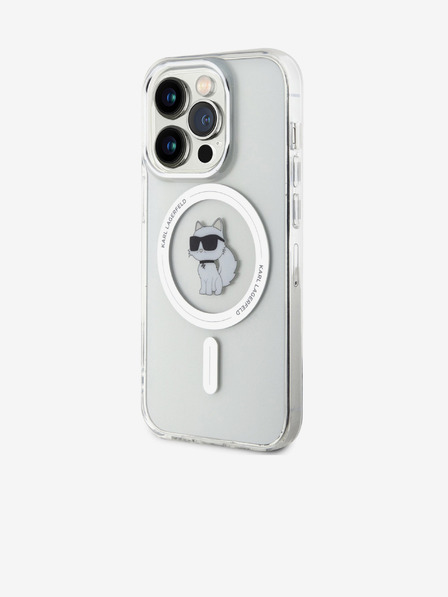 Karl Lagerfeld Karl Lagerfeld IML Choupette MagSafe hrbtni ovitek za iPhone 15 Pro prozoren