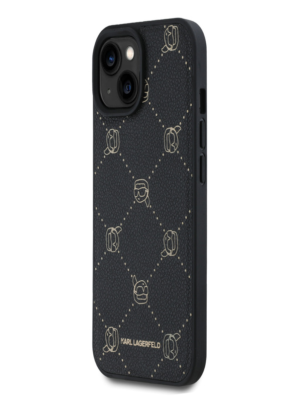 Karl Lagerfeld PU Karl Heads Pattern Magsafe Back Cover za iPhone 15 Black Karl Lagerfeld