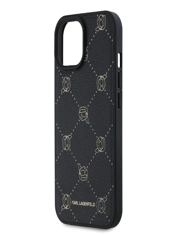 Karl Lagerfeld PU Karl Heads Pattern Magsafe Back Cover za iPhone 15 Black Karl Lagerfeld