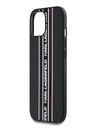 Karl Lagerfeld PU Saffiano Athleisure črta in trak hrbtni ovitek za iPhone 15 Pink Karl Lagerfeld