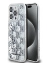 Karl Lagerfeld Tekoče bleščice Monogram Gradient zadnji ovitek za iPhone 14 Pro White Karl Lagerfeld
