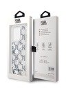 Karl Lagerfeld Tekoče bleščice Monogram Gradient zadnji ovitek za iPhone 14 Pro White Karl Lagerfeld