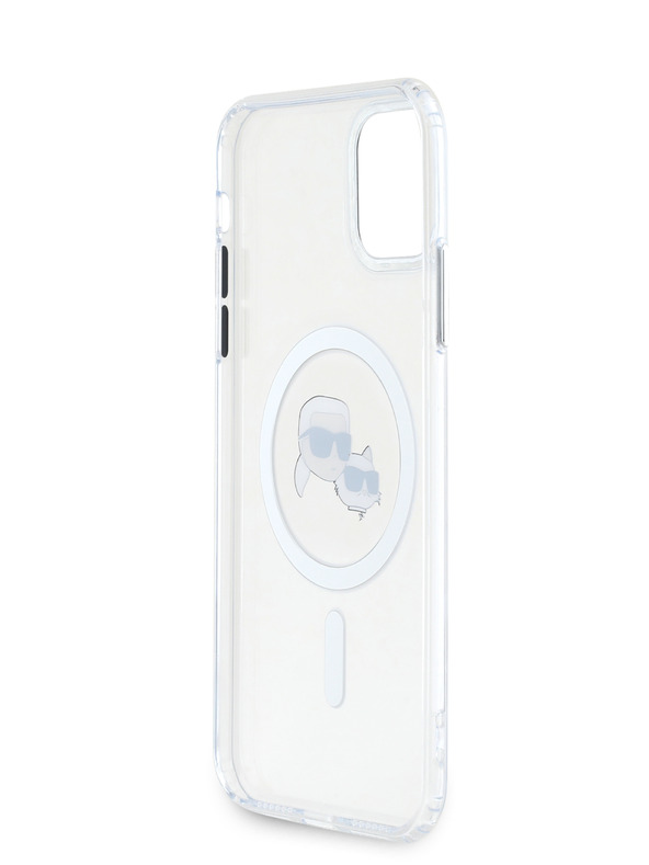 Karl Lagerfeld Karl Lagerfeld IML K&CH Heads Metal Frame MagSafe Back Cover za iPhone 11 Transparent