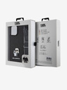 Karl Lagerfeld Saffiano Crossbody Strap Metal Karl and Choupette hrbtni ovitek za iPhone 15 Pro Max Black Karl Lagerfeld
