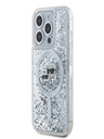 Karl Lagerfeld Karl Lagerfeld Liquid Glitter Karl and Choupette Heads MagSafe Back Cover za iPhone 15 Pro Transparent Transparent