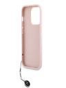 Karl Lagerfeld Karl Lagerfeld PU Saffiano hrbtni ovitek z okrasom iz kamenčkov za iPhone 14 Pro roza