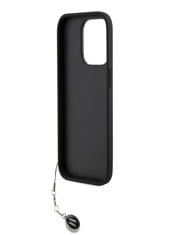 Karl Lagerfeld Karl Lagerfeld PU Saffiano Rhinestone Charm Back Cover za iPhone 15 Pro Max Black