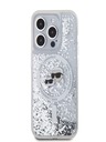 Karl Lagerfeld Karl Lagerfeld Liquid Glitter Karl and Choupette Heads MagSafe Back Cover za iPhone 15 Pro Max Transparent