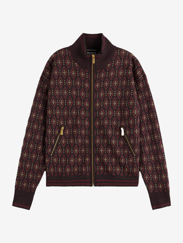 Scotch & Soda Vijolični vzorčasti bomber Scotch & Soda