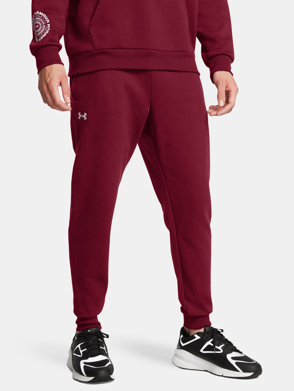 Under Armour Moške spodnji del trenirke Under Armour UA Rival Fleece Joggers-RED