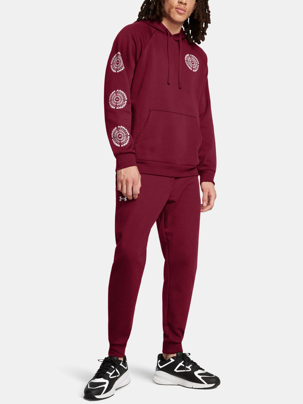 Under Armour Moške spodnji del trenirke Under Armour UA Rival Fleece Joggers-RED
