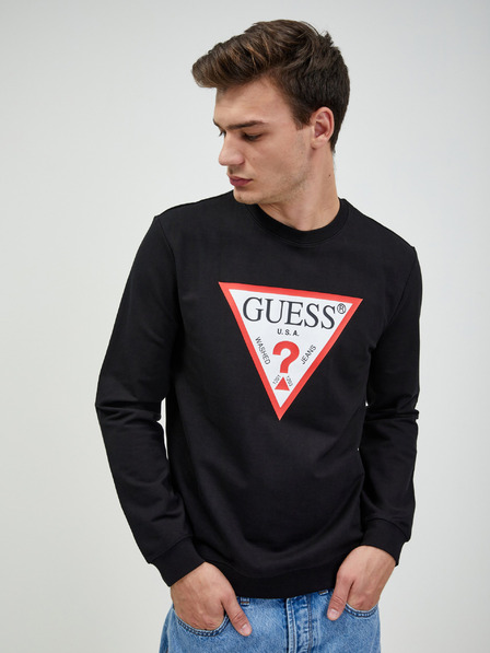 Guess Črna moška majica Guess Audley